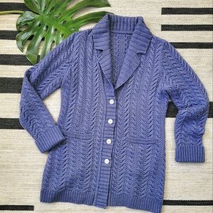$169 Cable Knit Button Up Cardigan